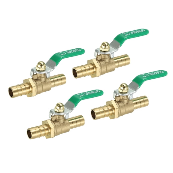 REGALWOVEN Ball Valve, Brass Shut-off Valve Switch Hose Barb Pipe Fittings 90 Degree Operation Handle 1/2"