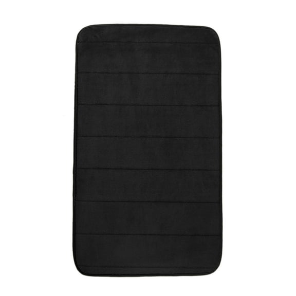 REGALWOVEN Bathroom Rug Memory Foam Bath Mat, Black, 24"x16"