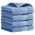 thumbnail image 1 of REGALWOVEN Bathroom Solid Hand Towel Set Cotton Face Towels Soft Absorbent for Spa, Bath, Gym, Kitchen Dark Blue 4-Piece, 1 of 5