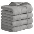 thumbnail image 1 of REGALWOVEN Bathroom Solid Hand Towel Set Cotton Face Towels Soft Absorbent for Spa, Bath, Gym, Kitchen Light Grey 4-Piece, 1 of 5