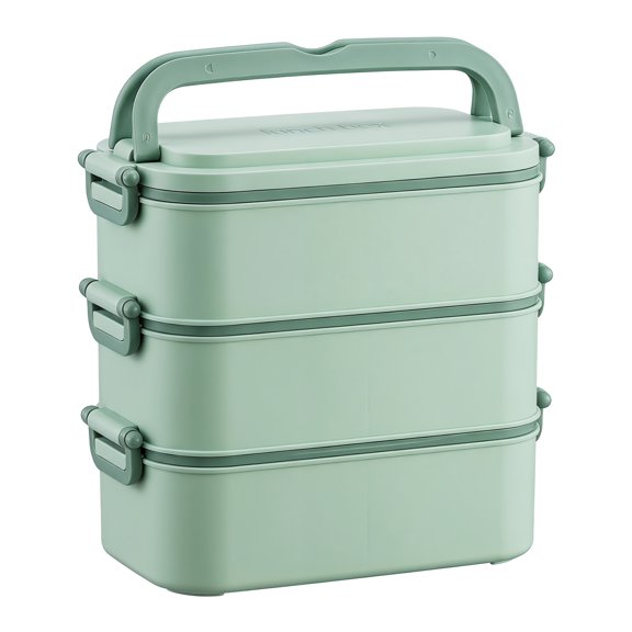 REGALWOVEN Bento Box Adult Lunch Box, Double Layer Stainless Steel Meal Prep Container Green-2