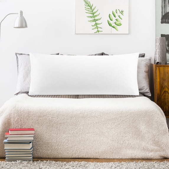REGALWOVEN Body Pillow Cover, 100% Cotton, 400 Thread Count Soft Breathable Long Body Pillow Covers Pillowcase with Zipper Closure White Queen
