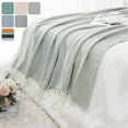 thumbnail image 1 of Bohemian Decorative Throw Blanket With Fringes In Herringbone Design,Farmhouse Outdoor Throws For Sofa Gray, 1 of 7