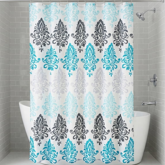 REGALWOVEN Bohemian Print Shower Curtain Sets, Waterproof Bath Curtain with 12 Hooks, Nature-Inspired Bathroom Decor Turquoise 71"W x 71"L
