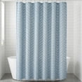 thumbnail image 1 of REGALWOVEN Boho Farmhouse 3D Wavy Striped Shower Curtain with Tassel Shower Curtain Sets with 12 Hooks, Water-Repellent Fabric Blue 72"W x 72"L, 1 of 7