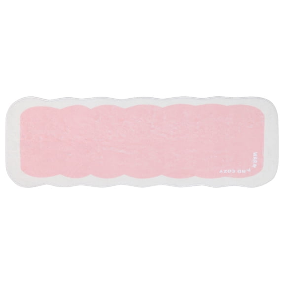 REGALWOVEN Boho Kitchen Runner Rug, Non-Slip Machine Washable Runner for Hallway Bedside, Soft Faux Wool Distressed Floor Mat Light Pink 47" x 16"