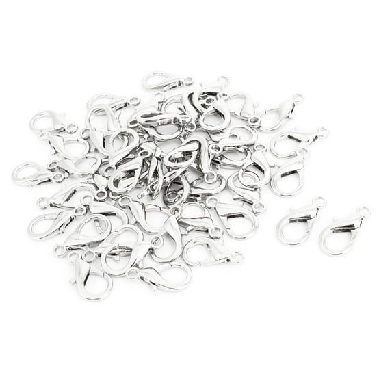 REGALWOVEN Bracelet Chain Connectors Silver Tone Lobster Claw Clasps 21 x 11mm 50 Pcs