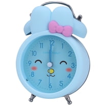 REGALWOVEN Bunny Design Mechanical Alarm Clock, Loud Alarms, Non-Tick, Cute Expression Pattern for Teens Blue 3.5"L x 2.2"W x 5.1"H