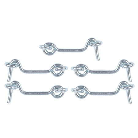 REGALWOVEN Cabin Hook Plating Finish Galvanized Iron 2" for Cupboard Shed Lock Catch Eye Latch 5Pcs