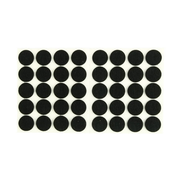REGALWOVEN 40Pcs Antislip Felt Round 15mm Dia Adhesive Chair Foot Cover Table Furniture Leg Protector Black