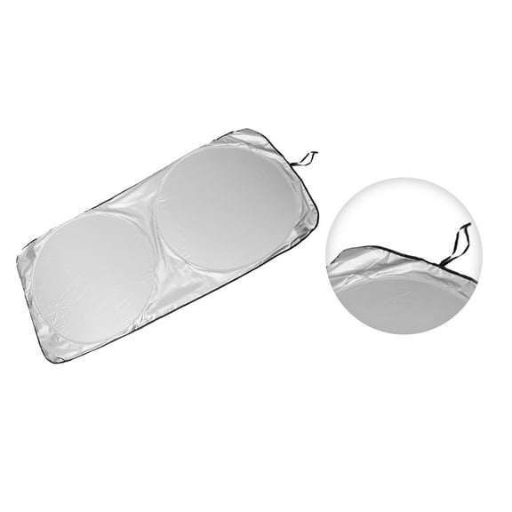 REGALWOVEN Car Windshield Sunshade for RV Camping Against UV keep cool 55" x 26" Nylon Silver Tone 1PC