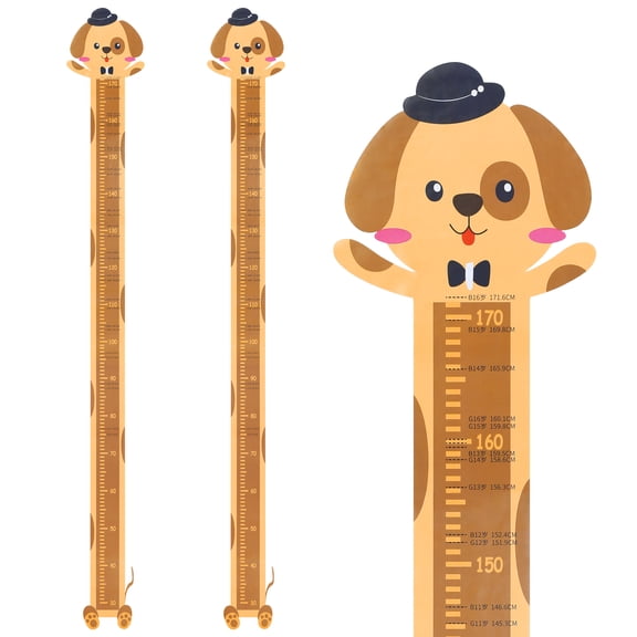 REGALWOVEN Cartoon Animals Height Chart Sticker, Peel and Stick Growth Chart with Age and Average Height Markings for Teens Baby Bedroom Tan 66.1 x 8.3 Inch