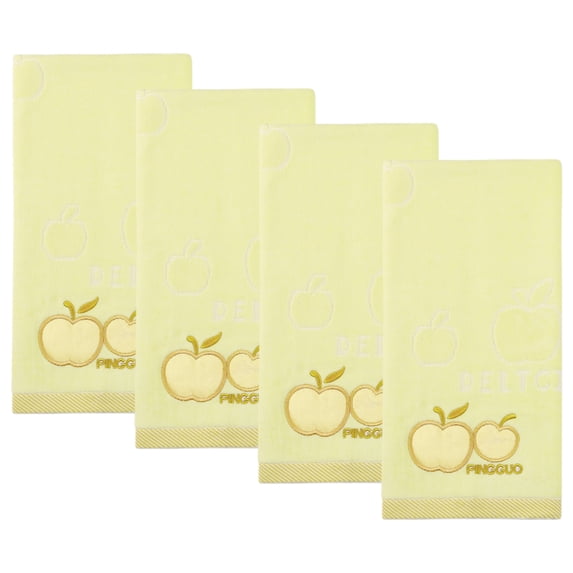 REGALWOVEN Cartoon Embroidered Hand Towels, 29" x 13" Soft Absorbent Durable Towels for Bathroom, Kitchen, Home Decor Yellow 4pk