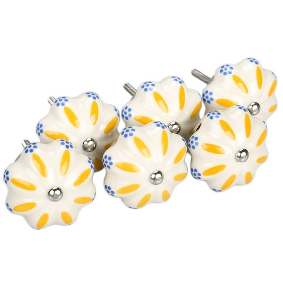 REGALWOVEN Ceramic Knobs Drawer Pulls Cupboard Handles Door Vintage Shabby,#3