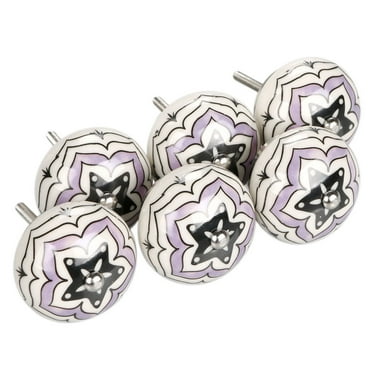 REGALWOVEN Ceramic Knobs Drawer Pulls Cupboard Handles Door Vintage Shabby,#6