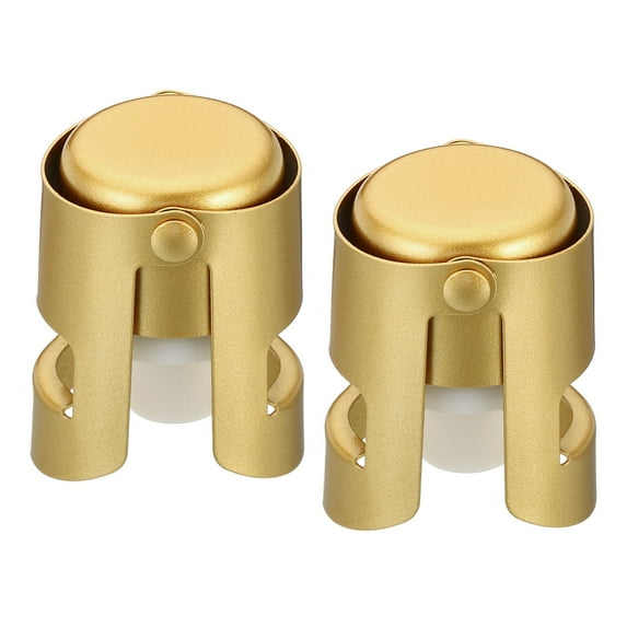 REGALWOVEN Champagne Stopper Bottle Sealer Champagne Saver with Long Plug Gold Tone
