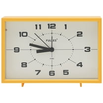REGALWOVEN Classic Mechanical Alarm Clock Analog Dial, Night Light, Durable Plastic Casing for Bedroom/Dorm Yellow 6.3"L x 1.8"W x 4.1"H