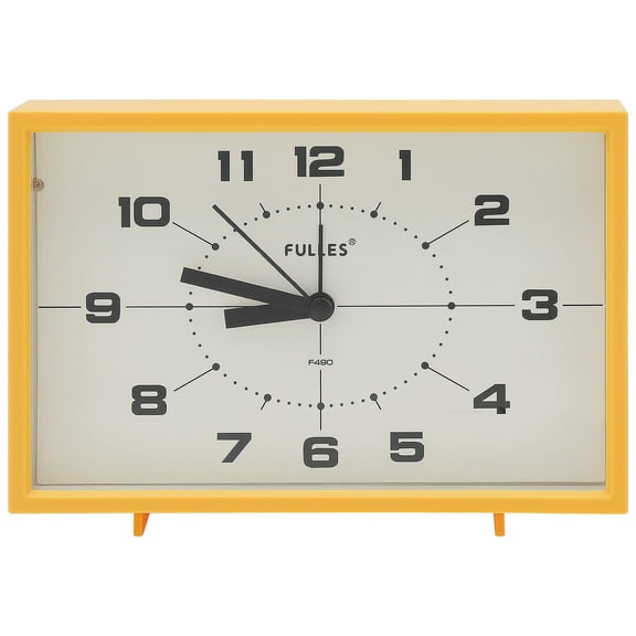 REGALWOVEN Classic Mechanical Alarm Clock Analog Dial, Night Light, Durable Plastic Casing for Bedroom/Dorm Yellow 6.3"L x 1.8"W x 4.1"H