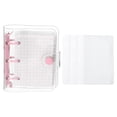 thumbnail image 1 of REGALWOVEN Clear 3 Ring Binder Cover, Notebook Binder Mini Refillable Loose Leaf Folder Planner, Pink, 1 of 6
