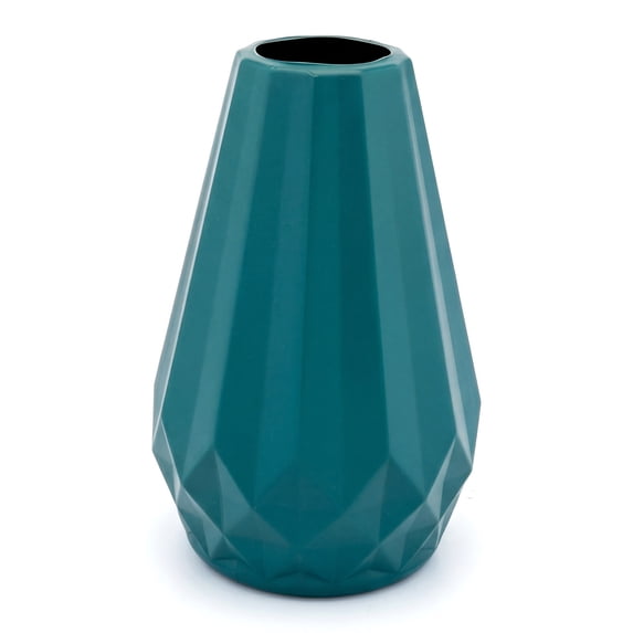REGALWOVEN Clear Acrylic Bud Vase, Unbreakable Small Flower Vase for Office Desk & Home Decor, Shatterproof Plastic Vase for Stems Blue-Green 2.8"L x 2.8"x 5.9"H