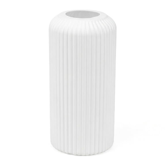 REGALWOVEN Clear Plastic Flower Vase, Opening Small Bud Vase, Unbreakable Modern Decorative Vase for Wedding, Home & Office White 2"L x 2"W x 7.9"H