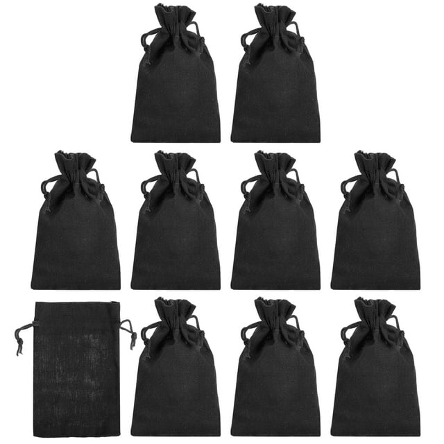 REGALWOVEN Coin Sacks Bag, Bank Deposit Change Transit Bags with Drawstring Black