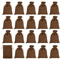 REGALWOVEN Coin Sacks Bag Bank Deposit Change Transit Bags with Drawstring Brown