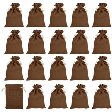 REGALWOVEN Coin Sacks Bag Bank Deposit Change Transit Bags with Drawstring Brown