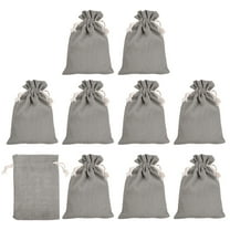 REGALWOVEN 5.5 x 3.94 inch Coin Sacks Bag, Bank Deposit Change Transit Bags with Drawstring Gray 10 Pcs