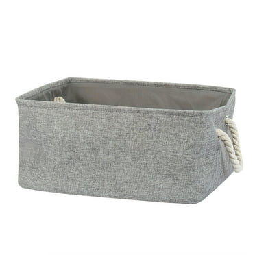 REGALWOVEN Collapsible Cotton Fabric Storage Cube Baskets Bin, Gray,  Large