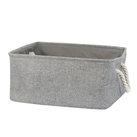 REGALWOVEN Collapsible Cotton Fabric Storage Cube Baskets Bin, Gray,  Large