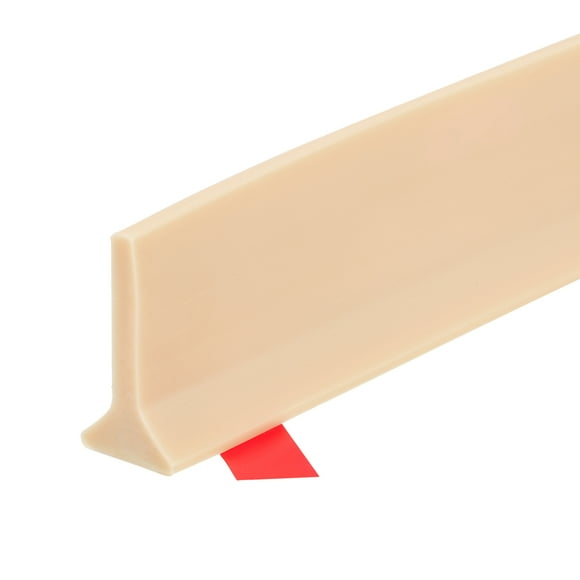 REGALWOVEN Collapsible Shower Barrier Stopper T-shape Water Splash Guard Blocker for Bathroom Khaki 39 inch