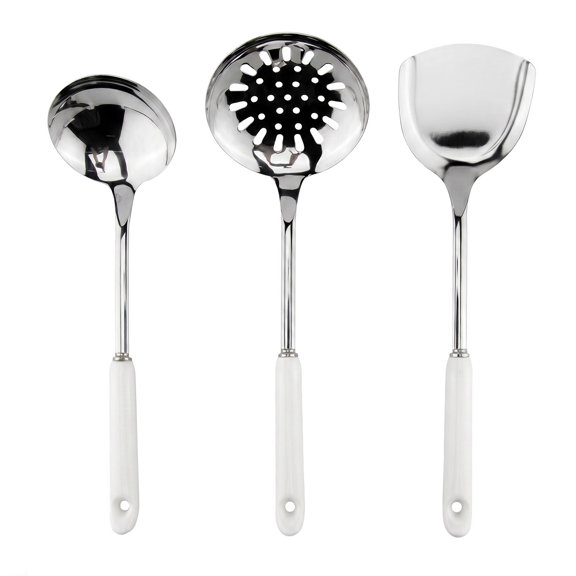 REGALWOVEN Cooking Utensil Set, Stainless Steel Kitchen Gadgets for Home White-Silver 3