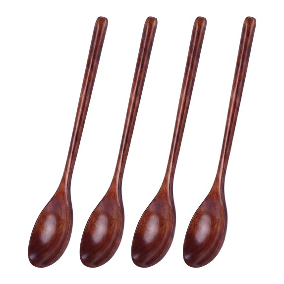 REGALWOVEN Cooking Utensil Set, Wood Kitchen Utensils, Cooking Spoons for Non Stick Cookware, Essential Kitchen Gadgets for Home, Cooking Brown B 4