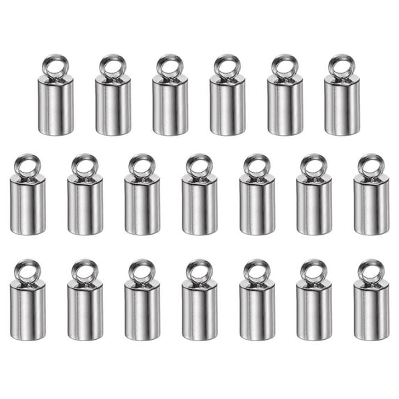 REGALWOVEN Cord End Cap ID Stainless Steel Barrel End Caps for DIY Bracelets Necklaces Tassels Stainless Steel Color 3mm
