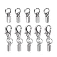 thumbnail image 1 of REGALWOVEN Cord End Cap Lobster Claw Clasp End Caps for DIY Bracelets Necklaces 5Pcs Silver Tone 2.500 mm, 1 of 5
