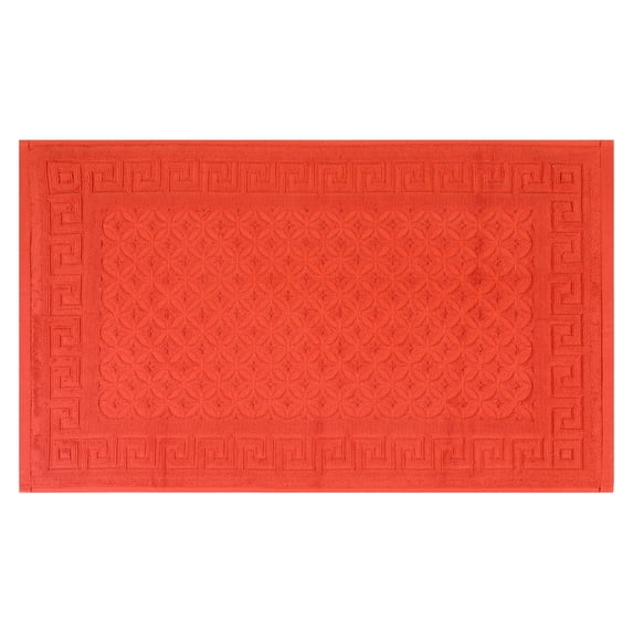 REGALWOVEN Cotton Bath Mat, Soft Bathroom Rug Absorbent Floor Towel Mats for Hotel Spa Bathtub Orange 18" x 30"