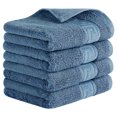 thumbnail image 1 of REGALWOVEN Cotton Hand Towels, 13" x 29" Solid Soft Absorbent Hand Towel for Bathroom, Kitchen Blue 4-Piece, 1 of 5