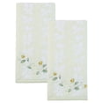 thumbnail image 1 of REGALWOVEN Cotton Jacquard Hand Towels with Floral Embroidery, 27" x 13" Ultra Soft Absorbent Decorative Towel Set for Bathroom, Gym, Spa, Hotel Green 2pk, 1 of 7