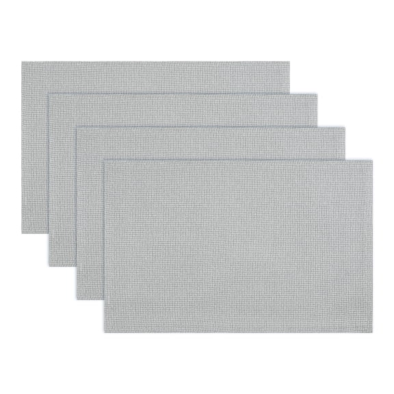 REGALWOVEN Cotton and Linen Placemats, Set of 4 Rustic Placemats for Dining Table Decor Washable Kitchen Table Mat Wipe Clean Light Gray 18.1x11.8inch