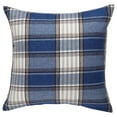 thumbnail image 1 of REGALWOVEN Cotton Linen Throw Pillowcase 18"x18" Plaid Throw Pillow Cover, Blue and Beige, 1 of 7