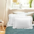 thumbnail image 1 of REGALWOVEN Cotton Ruffled Pillowcases Set of 2, Soft Breathable Pillow Covers with Envelope Closure White Standard, 1 of 8