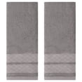 thumbnail image 1 of REGALWOVEN Cotton Soft Decorative Hand Towels, Geometry Pattern Hand Towel for Bathroom, Kitchen, Hotel Grey 2 Piece, 1 of 5