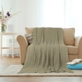 thumbnail image 1 of REGALWOVEN Cotton Throw Blanket Cable Knit Decorative Blanket, Khaki 47"x70", 1 of 7