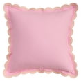 thumbnail image 1 of REGALWOVEN Cotton Throw Pillow Covers Cushion Cases, Scalloped Wavy Edge Designs, Match for Home Decor, Pack of 1 Pink 18" x 18", 1 of 6
