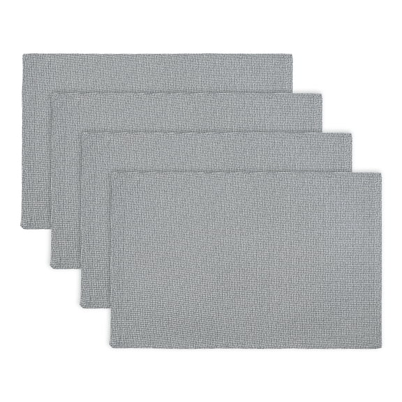 REGALWOVEN Cotton and Linen Placemats, Set of 4 Rustic Placemats for Dining Table Decor Washable Kitchen Table Mat Wipe Clean Dark Gray 18.1x11.8inch