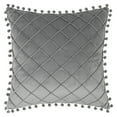 thumbnail image 1 of REGALWOVEN Couch Pillow Cases 1 Pack Soft Pom-poms Velvet Throw Pillow Covers for Farmhouse Home Decor Grey 18" x 18", 1 of 6