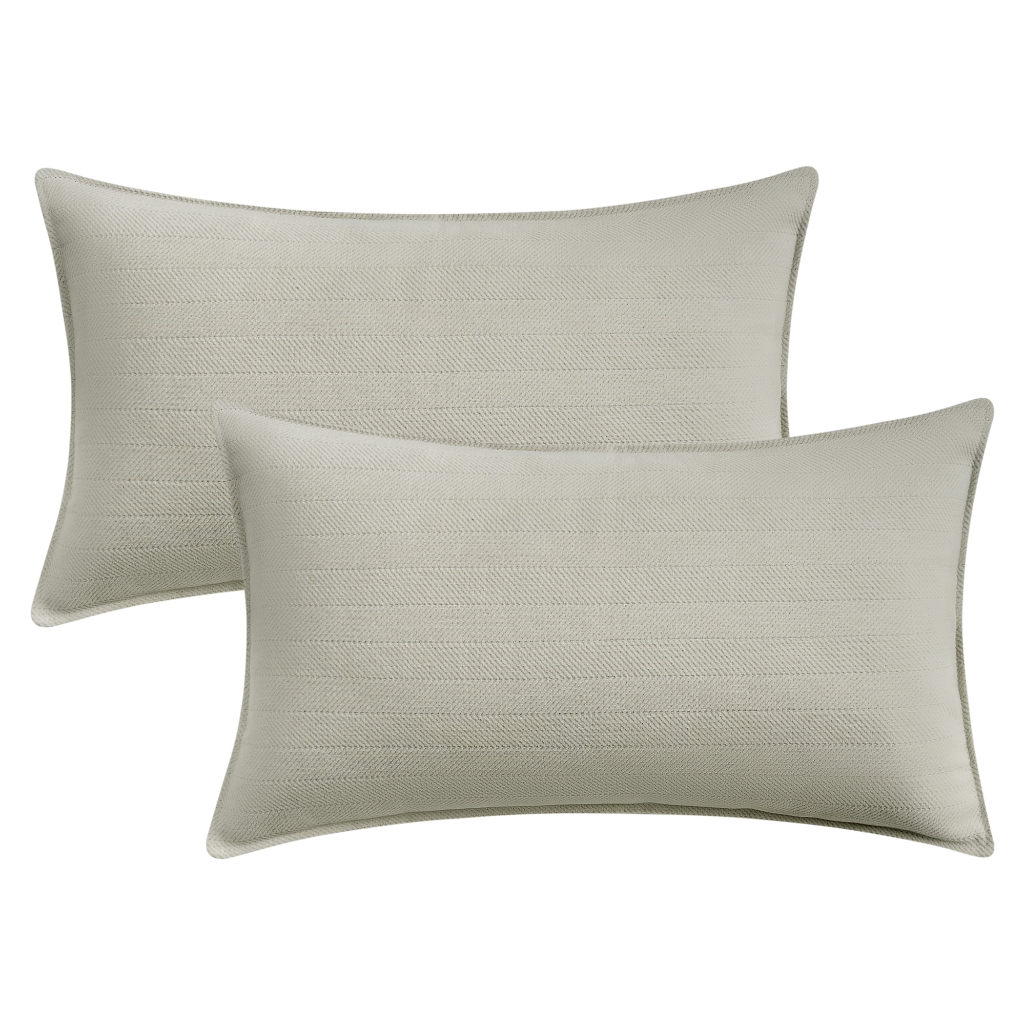 REGALWOVEN Couch Throw Pillow Covers Set of 2, Decorative Soft Chenille Covers with Elegant Design for Sofa Living Room Home Decor Beige 18" x 18"