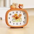 thumbnail image 1 of REGALWOVEN Cute Alarm Clock, Decorative Three-dimensional Animal Figurines, Cartoon Patterns, Silent Non-Tick for Teens Orange 5.5"L x 1.7"W x 4.7"H, 1 of 4