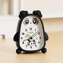REGALWOVEN Cute Alarm Clock, Lovely Three-dimensional Panda-Shaped, Silent Non-Tick, Durable Material for Bedroom Black 4.1"L x 1.6"W x 5.5"H